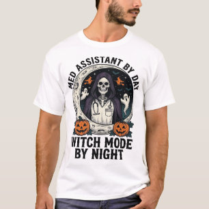 Medical Assistant Halloween Witch Vintage Engravin T-Shirt