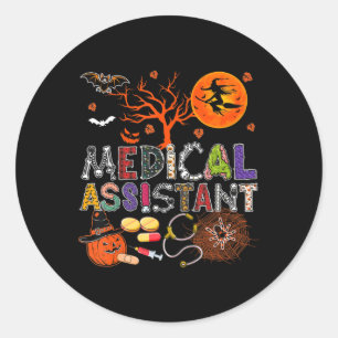 Medical Assistant Halloween Zombie Costume Scary P Classic Round Sticker