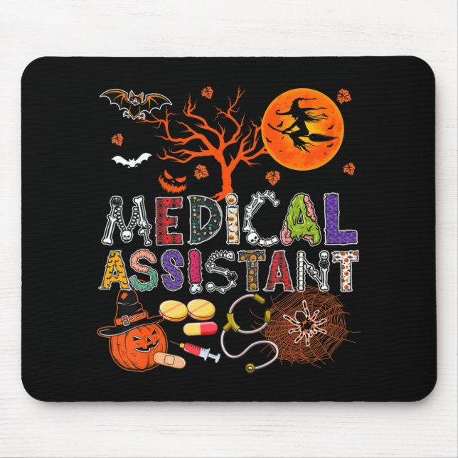 Medical Assistant Halloween Zombie Costume Scary P Mouse Mat (Front)