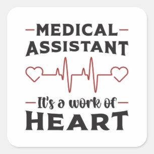 Medical Assistant Heart Doctor Medicine Funny Square Sticker