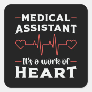 Medical Assistant Heart Doctor Medicine Nurse Square Sticker
