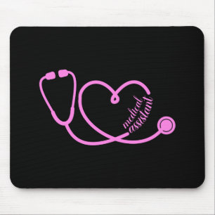 Medical Assistant Heart Stethoscope Pink Mouse Mat