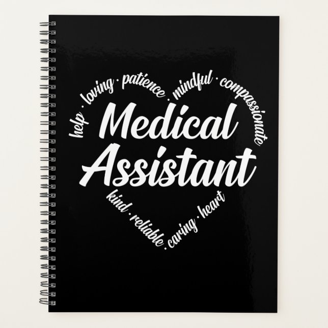 Medical Assistant Heart Word Cloud Planner (Front)
