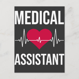Medical Assistant Heartbeat Nursing Heart Hospital Postcard