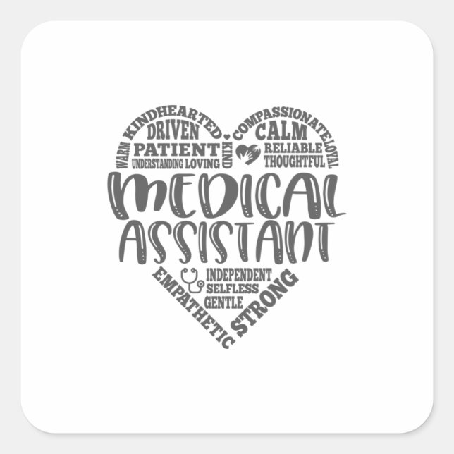 Medical  assistant, MA medical Square Sticker (Front)