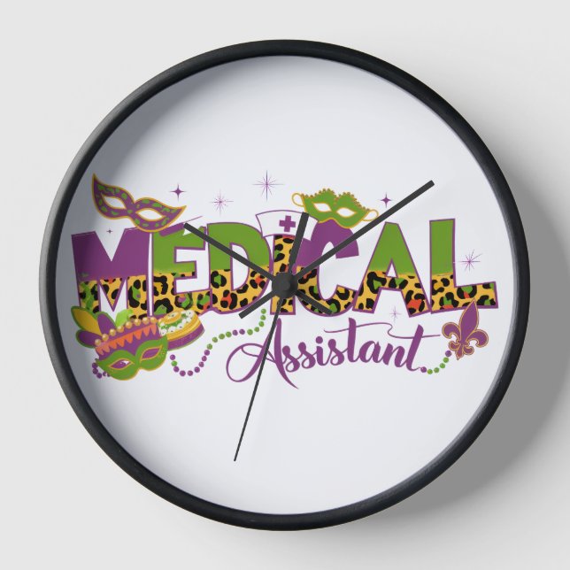 Medical Assistant - Mardi Gras Clock (Front)
