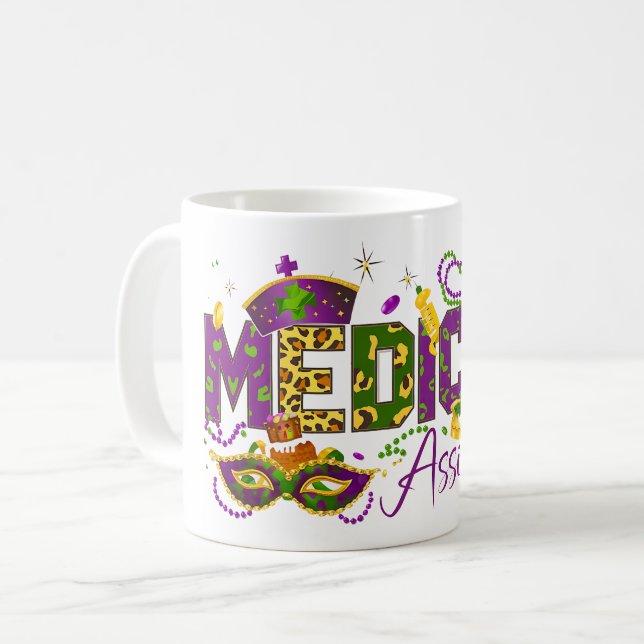 Medical Assistant - Mardi Gras Coffee Mug (Front Left)