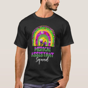 Medical Assistant Mardi Gras Mask And Beads Funny  T-Shirt