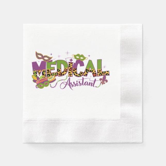 Medical Assistant - Mardi Gras Napkin (Front)