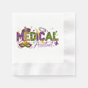 Medical Assistant - Mardi Gras Napkin