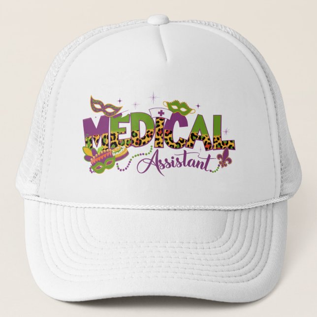 Medical Assistant - Mardi Gras Trucker Hat (Front)