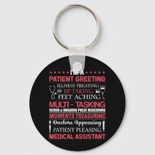 Medical Assistant Patient Greeting Illness Key Ring