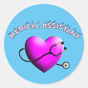 Medical Assistant PINK HEART    Classic Round Sticker