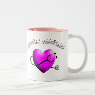 Medical Assistant PINK HEART Design Gifts Two-Tone Coffee Mug