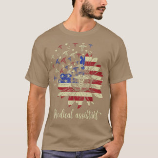 Medical Assistant Pride Nurse Sunflower American N T-Shirt