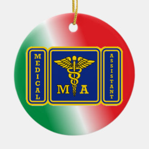 Medical Assistant Shield Custom Ceramic Tree Decoration