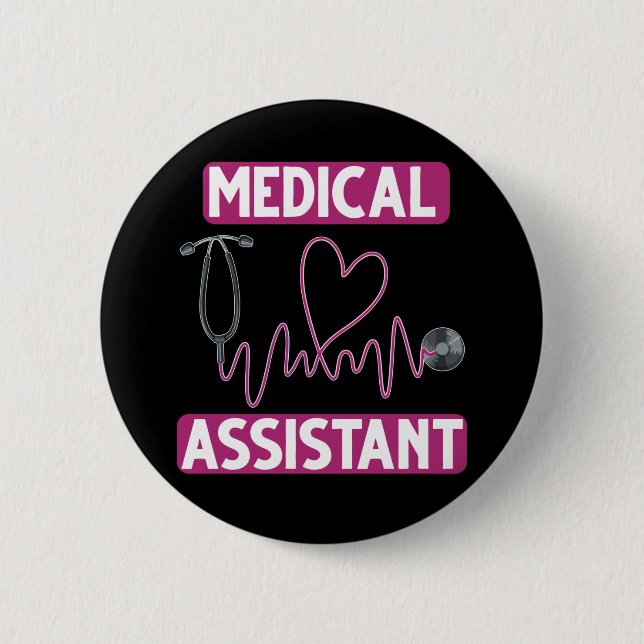 Medical Assistant Stethoscope Nurse 6 Cm Round Badge (Front)