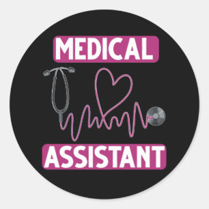 Medical Assistant Stethoscope Nurse Classic Round Sticker