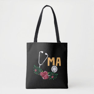 Medical assistant Stethoscope Watercolor Flower Nu Tote Bag