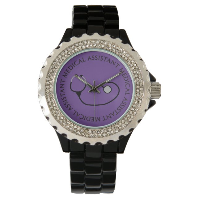 Medical Assistant Watch Stethoscope Purple (Front)