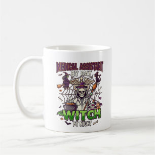 Medical Assistant Witch Skeleton Syringe Cauldron Coffee Mug