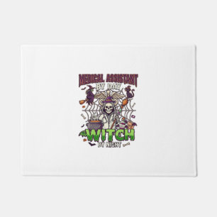 Medical Assistant Witch Skeleton Syringe Cauldron Doormat
