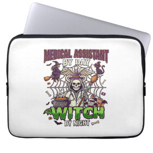 Medical Assistant Witch Skeleton Syringe Cauldron Laptop Sleeve