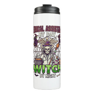 Medical Assistant Witch Skeleton Syringe Cauldron Thermal Tumbler