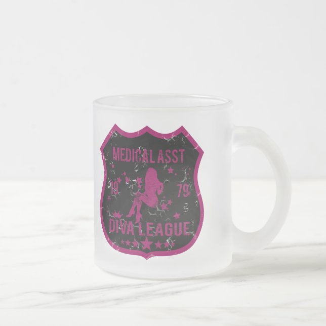 Medical Asst Diva League Frosted Glass Coffee Mug (Right)