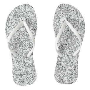 Medical B&W Pattern Flip Flops