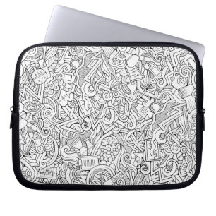 Medical B&W Pattern Laptop Sleeve