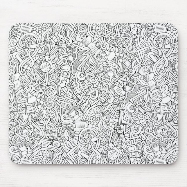 Medical B&W Pattern Mouse Mat (Front)