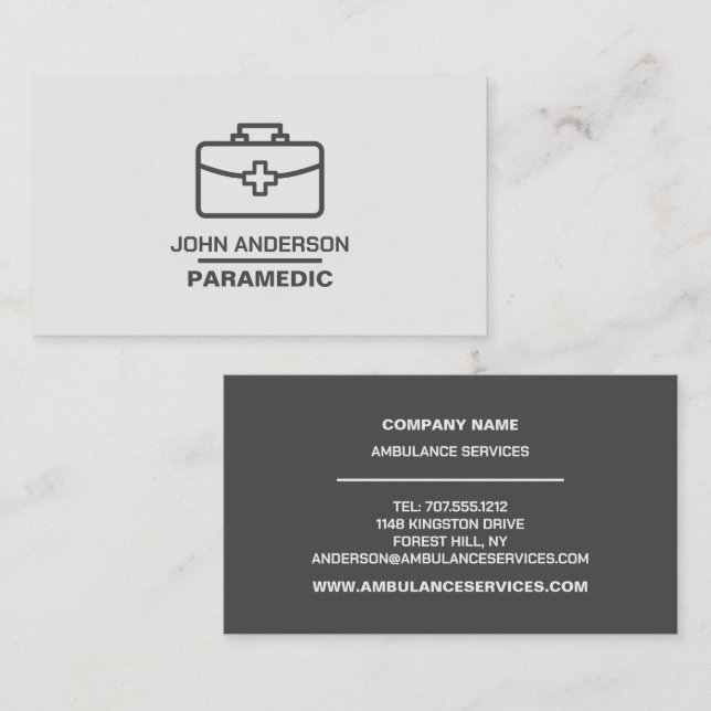 Medical Bag Design, EMT, Paramedic Business Card (Front/Back)