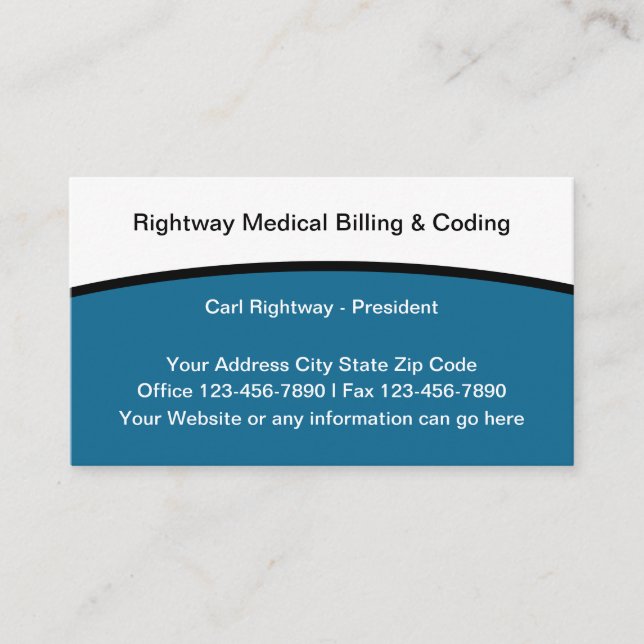 Medical Bill And Codeing Services Business Card (Front)
