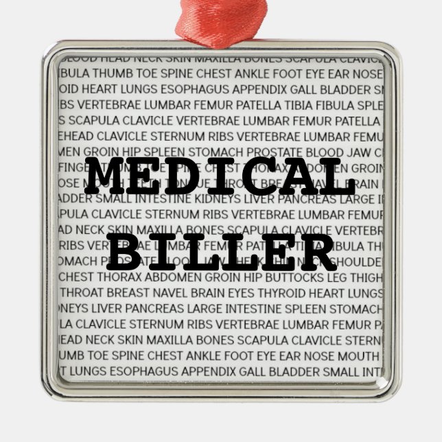 Medical Biller Medical Terminology Christmas Metal Tree Decoration (Front)