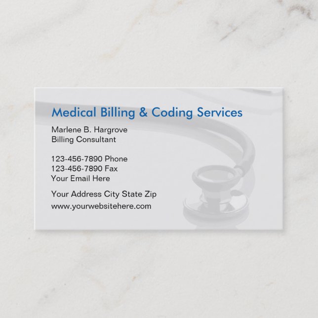 Medical Billing And Coding Business Card (Front)