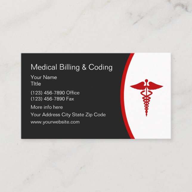 Medical Billing And Coding Business Card (Front)