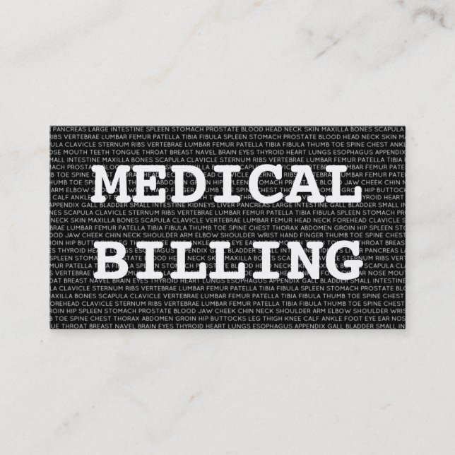 Medical Billing Medical Words Business Card (Front)
