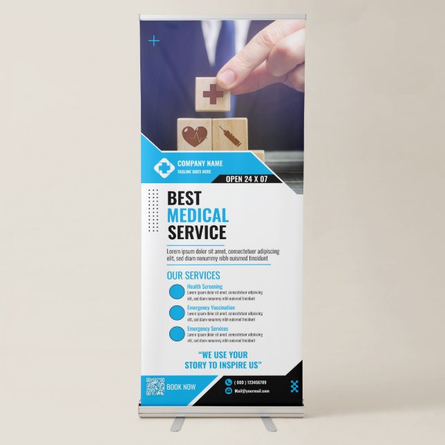 Medical - Blue Retractable Banner (Front)