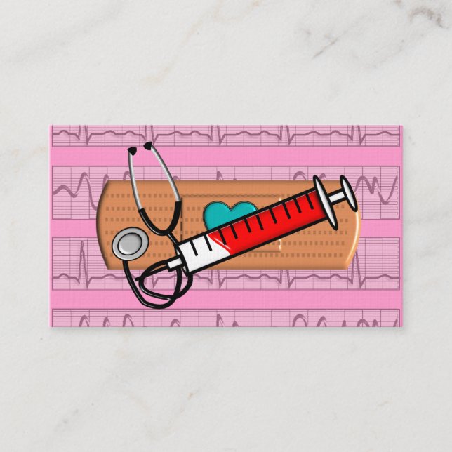 Medical Business Cards Big Bandaid pink II (Front)