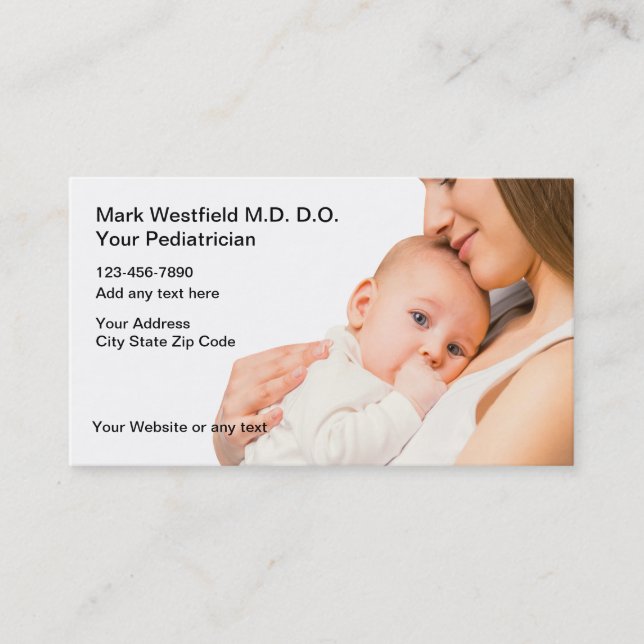 Medical Business Cards For A Paediatrician (Front)