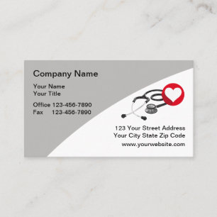 Medical Business Cards Heart Stethoscope