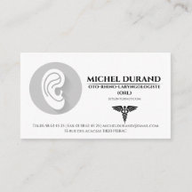 Medical Business Cards ORL Otorhino-laryngo