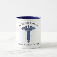Medical Caduceus Blue Symbol Personalised Mug