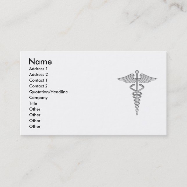 Medical Caduceus Business Card (Front)