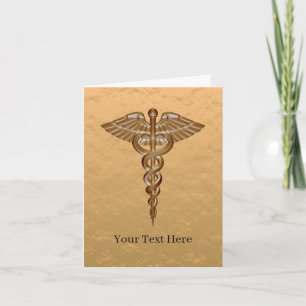 Medical Caduceus Gold  Card