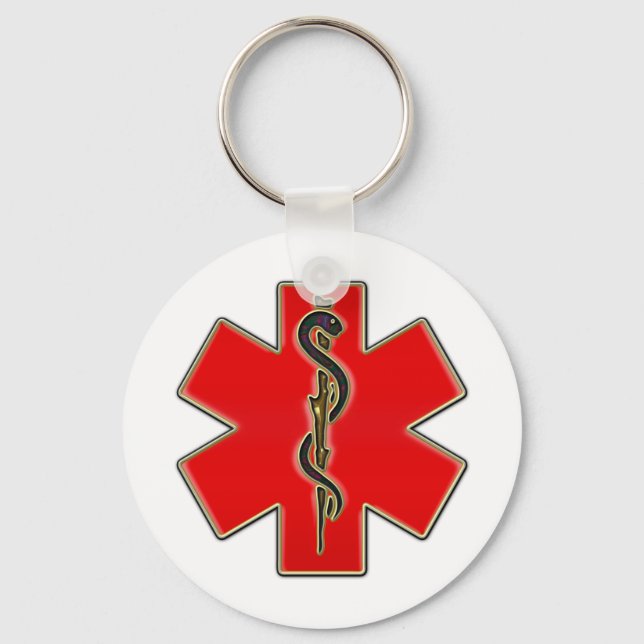 Medical Caduceus Key Ring (Front)
