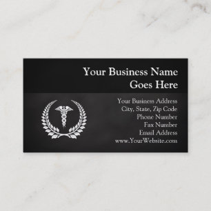 Medical Caduceus Laurel Business Card