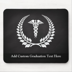 Medical Caduceus Laurel Mouse Mat