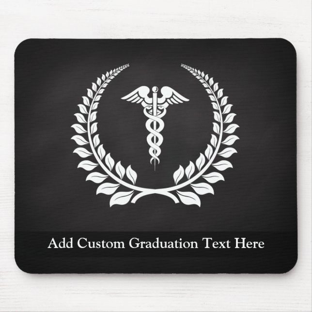 Medical Caduceus Laurel Mouse Mat (Front)